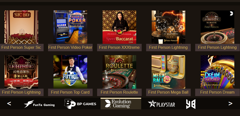 Evolution Gaming games